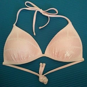 Sequined string bikini top